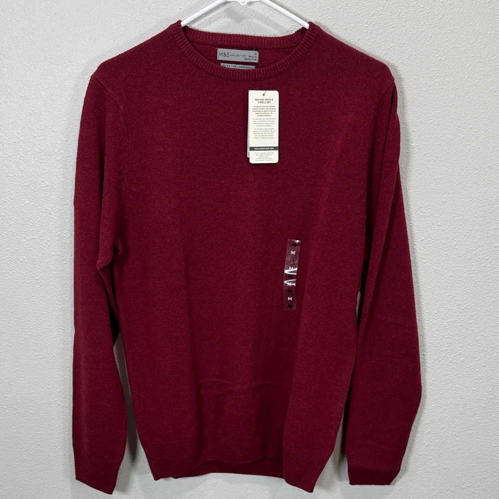 M&S collection‎ lambswool Men's Red Sweater